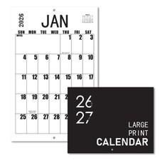 Large Wall Calendar 2026-2027, Big Grid Jumbo 23 x 15 Inches Black