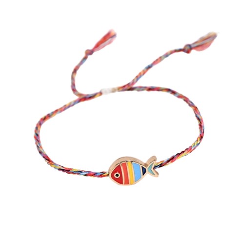 Artistic Braided Alloy Fish Charm Adjustable Wristband For Fashionable Outfits - Picture 13 of 13