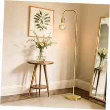  63.75'' Industrial Antique Brass Minimalist Floor Lamp for Living Room, Gold