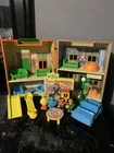 Vtg Fisher Price Little People 938 Play Family Sesame Street Playset W/ Figs