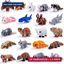 21 Pcs Mini 3D Printed Animals Figurines Set with Movable Joints - Detailed Coll