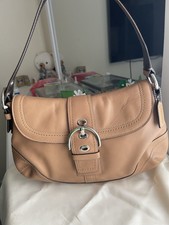 Coach Vintage Leather Soho Hobo Bag Y2K Camel tan/silver Bag Buckle Bag