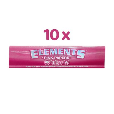 ELEMENTS 10x PINK Papers à 32 Blatt King Size Slim