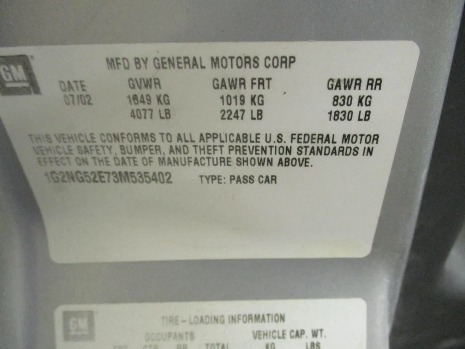 Llaves/pestillos/cerraduras Grand Am 2003 1669737 Foto 4 de 4