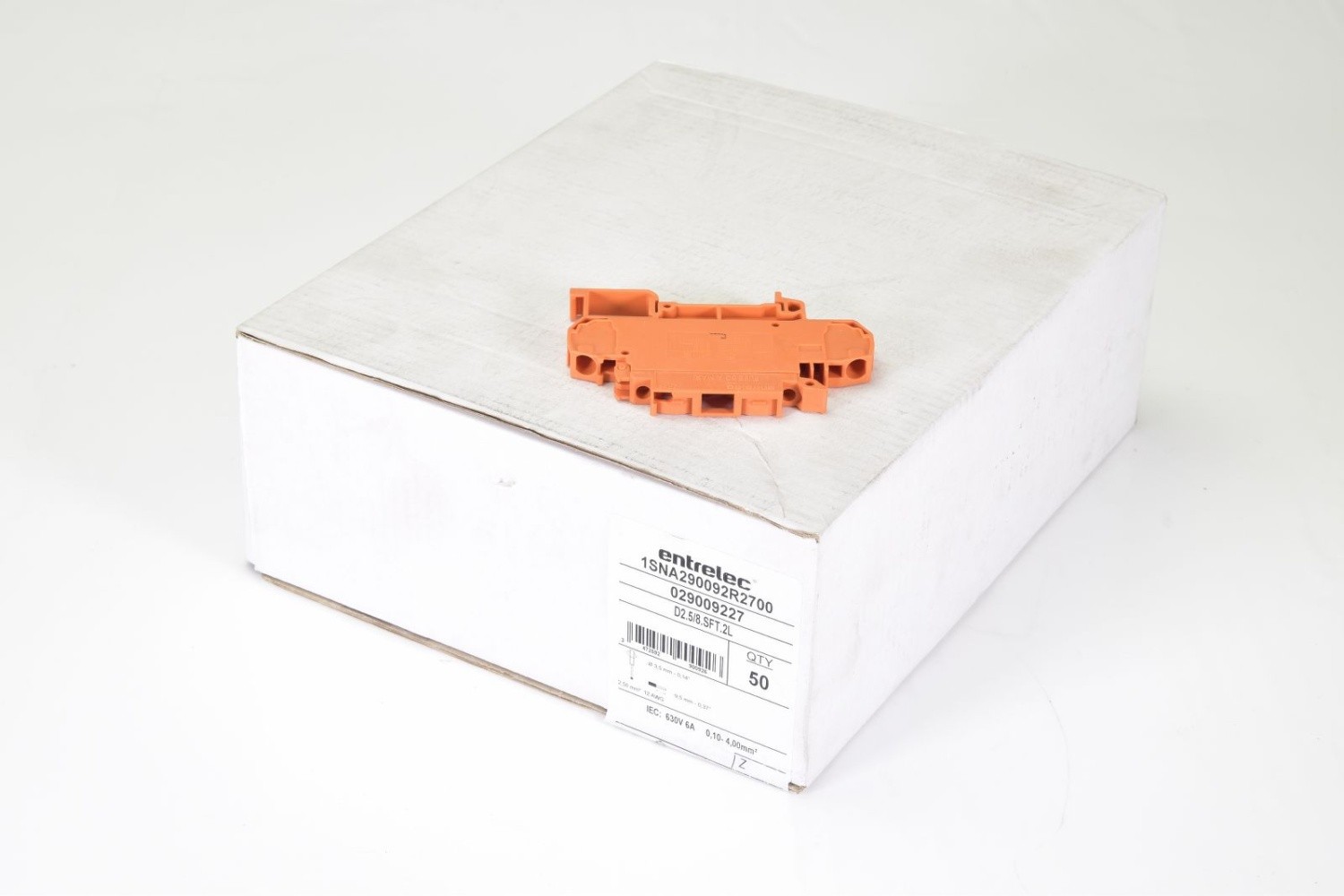 ABB 1SNA290092R2700, D2.5/8.SFT.2L, Terminal Block, 2,5mm2-14AWG, (1PU=50Pcs.)