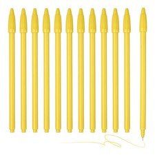 12Pcs Colored Gel Ink Pens, 0.5mm Yellow Gel Ink Ballpoint Pens, Yellow