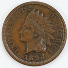 1893 Indian Head Cent AU 1c IHC