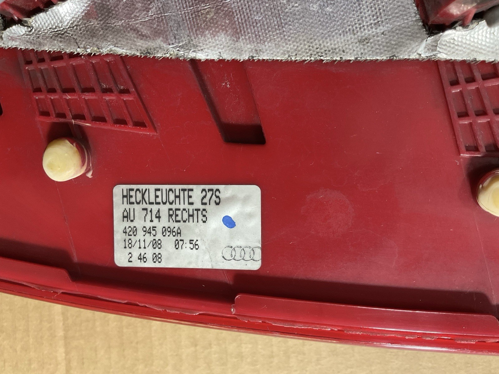 2008 2009 2010 2011 2012 AUDI R8 RIGHT TAIL LIGHT OEM USED