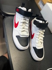 Nike Court Borough Mid 2 Shoes Sneaker, White/university Red-Black, 5 US big kid