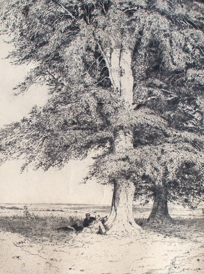 Hermann Kätelhön Impressionismus Kleiner Sommertag Liebespaar Radierung 1915 - Bild 3 von 4