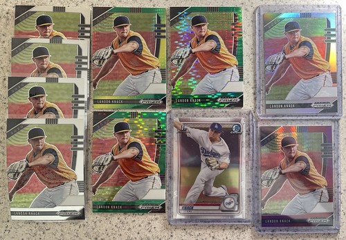 Landon Knack 11 Card Rookie lot 6 Prizms Los Angeles Dodgers