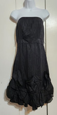 The Limited Event Black Strapless Dress Size 2 NWT Rosette Hem Cocktail Party