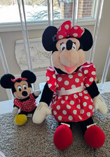 Applause Vintage Minnie Mouse 26" Plush Red /White Polka Dot Dress. Large Jumbo