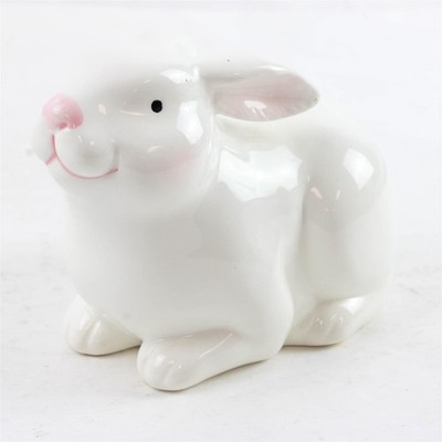 Midwest Importers Weißes Porzellan Hase Liegende Statue 7'' Tischdeko