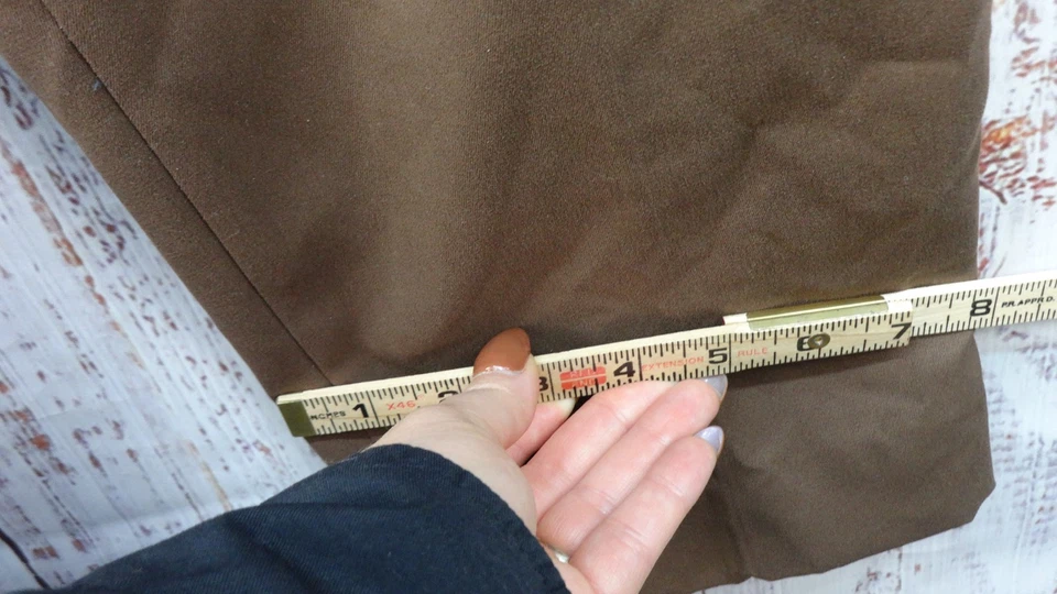 Calça Pull-On Alia Feminina Marrom 8 Elástico Cintura Bolsos Laterais Carreira Escritório - Imagem 4 de 4