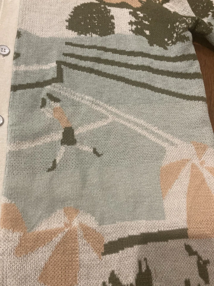 Free Planet Lost in Paradise Knit Shirt Men’s Small Vacation Button Short Sleeve - Image 3 of 4