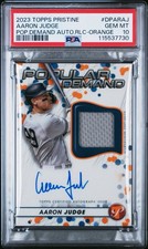 2023 Topps Pristine Popular Demand Auto Relics Aaron Judge /25 PSA 10 POP 1