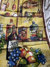 Vintage Rare Pure Linen Kitchen Scene TeaTowel Erinmore Unused