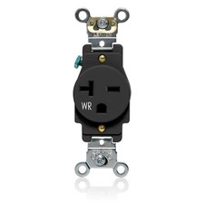 Single Receptacle Outlet, Weather-Resistant, 20 Amp, 250 Volt, Heavy-Duty Ind...