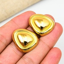 Unique Gold Plated Texture Studs Earrings Handmade Jewelry New Year Gift
