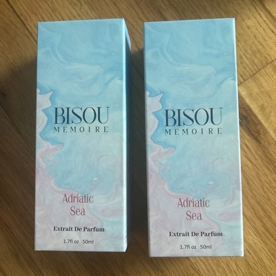 Pair Two Bisou Memoire Adriatic Sea Extrait De Parfum  1.7 fl oz &2 travel size