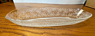 Orchid by Heisey Glass 12'' Celery Dish Vintage Clear