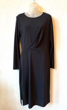 Ann Taylor Faux Wrap Top Dress Women's Black Stretch Casual Career MEDIUM