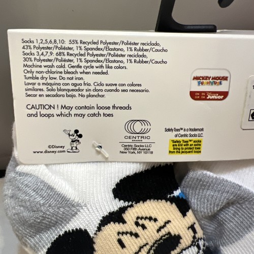 Calcetines al tobillo Mickey Mouse para niños pequeños talla 12-24 meses nuevos paquete de 10 - Imagen 6 de 21
