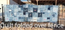 XXL Springer Spaniel Denim Jean Quilt Patchwork Puppy Dog 60" x 90" Cabin