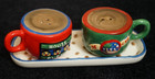 Vintage Treasure Craft Carol Eldrige House Blend salt & pepper shaker set w tray — photo 1