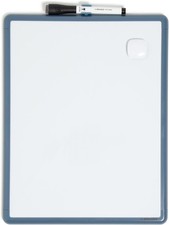 U Brands Contempo Magnetic Dry Erase Board White Board 11" x 14" Blue Modern
