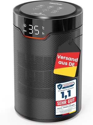 1500W ECO Heizlüfter Energiesparend | Leise Mini Heizlüfter mit 24h Timer | Über