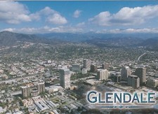 Aerial View Postcard-GLENDALE, California