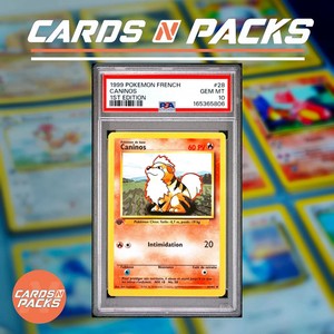 Carte Pokemon Caninos 28/102 Set de base Edition 1 PSA 10 GEM MINT