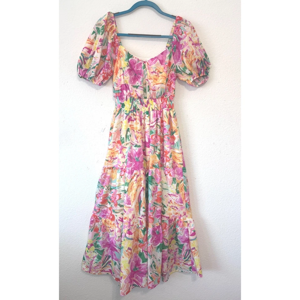 Flying Tomato Dress Floral Print Maxi Small Boho Brunch Shower Wedding Guest - Image 4 of 4