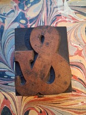 Großer Holz Buchdruck Druckblock Typ 8,6 cm hoch aus einem Ampersand &