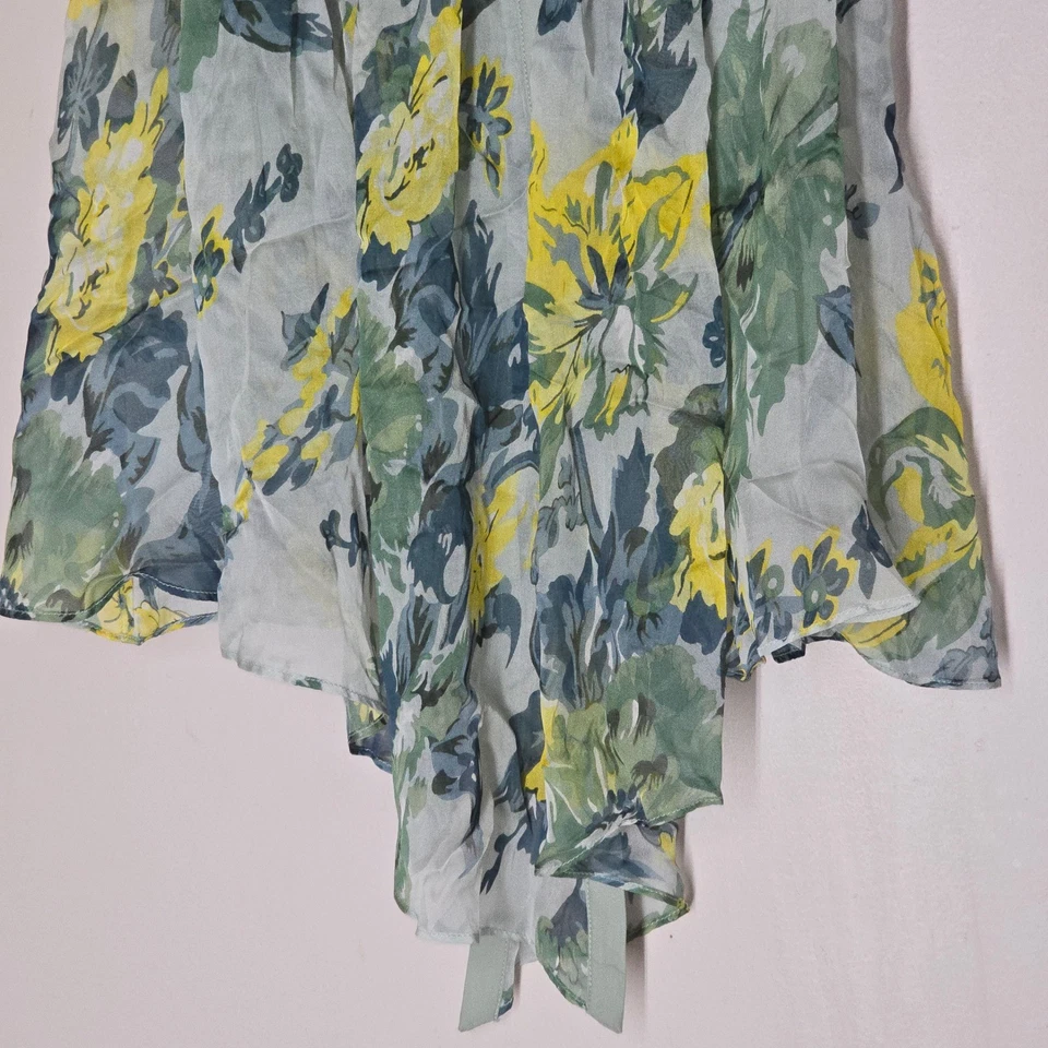 Top de seda floral con dobladillo de pañuelo asimétrico pequeño para mujer Elizabeth and James Foto 2 de 4