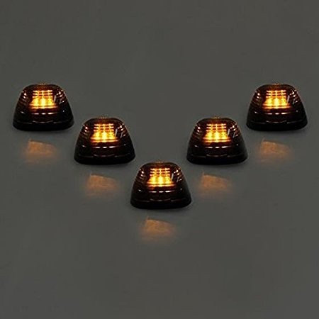 5pcs Smoke Lens With Amber LED Cab Roof Marker Lights, Roof Top Lamp Running ... - Picture 2 of 8