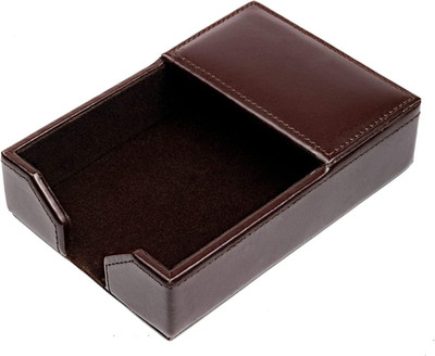 Dark Brown Bonded Leather Memo Holder, 4-Inch by 6-Inch