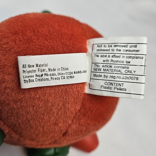 Vintage 90s VeggieTals Bob The Tomato ToyBox Creation Stuffy/Plush Veggie Friend - Picture 5 of 5