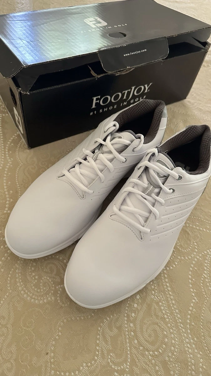 FootJoy Stratolite Spikeless Golf Shoes Men 9.5M White Lime Waterproof FootJoy Rubber White Golf Shoes for Men for sale | eBay main image 2