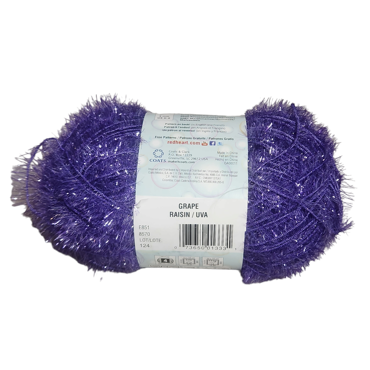 Red Heart Scrubby Sparkle Garn In Traube – 100 % Acryl, Ideal Für Geschirrtücher & Handarbeit