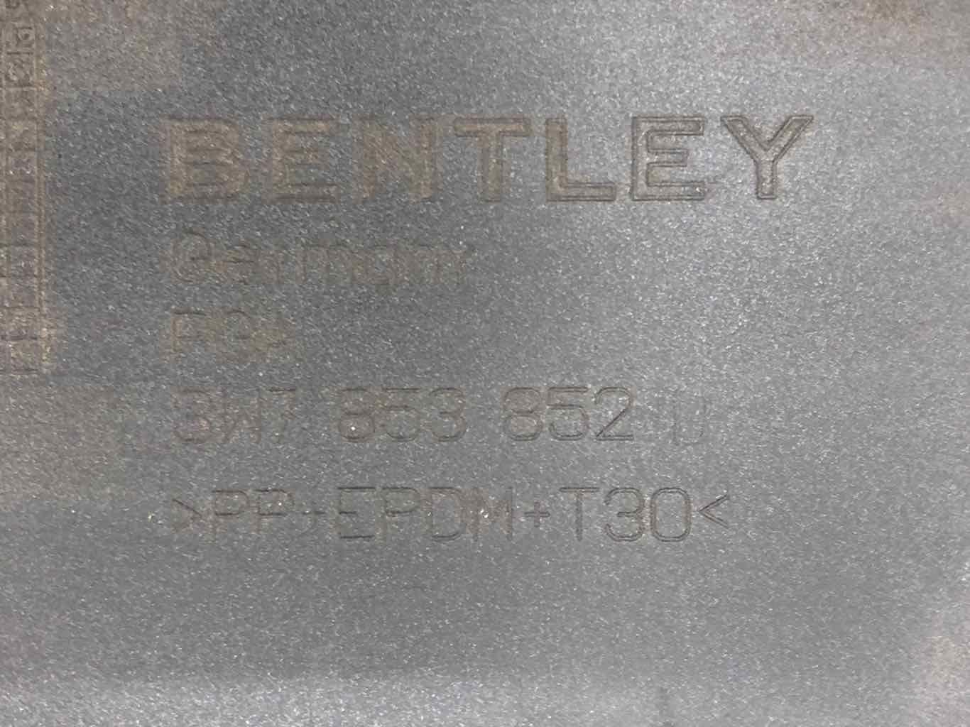 2009-2011 BENTLEY CONTINENTAL RIGHT SKIRT ROCKER MOLDING BLACK 3W7853852D OEM