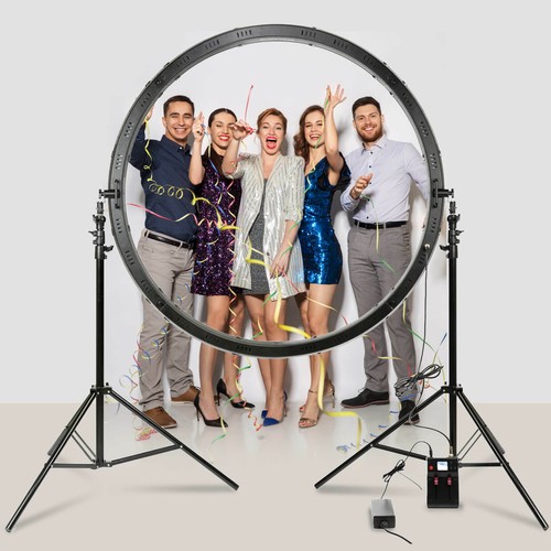 Luce ad anello illuminazione continua LED dimmerabile bicolore super grande 120 cm 48" - Foto 1 di 4