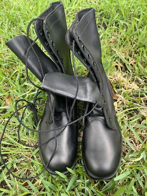 sz11.5 NEW 1984 RO-SEARCH COMBAT MILITARY BOOTS USN ARMY USMC TACTICAL RC 292 Vintage RO-SEARCH Military Army Combat Black Leather Lace Up  main image 2