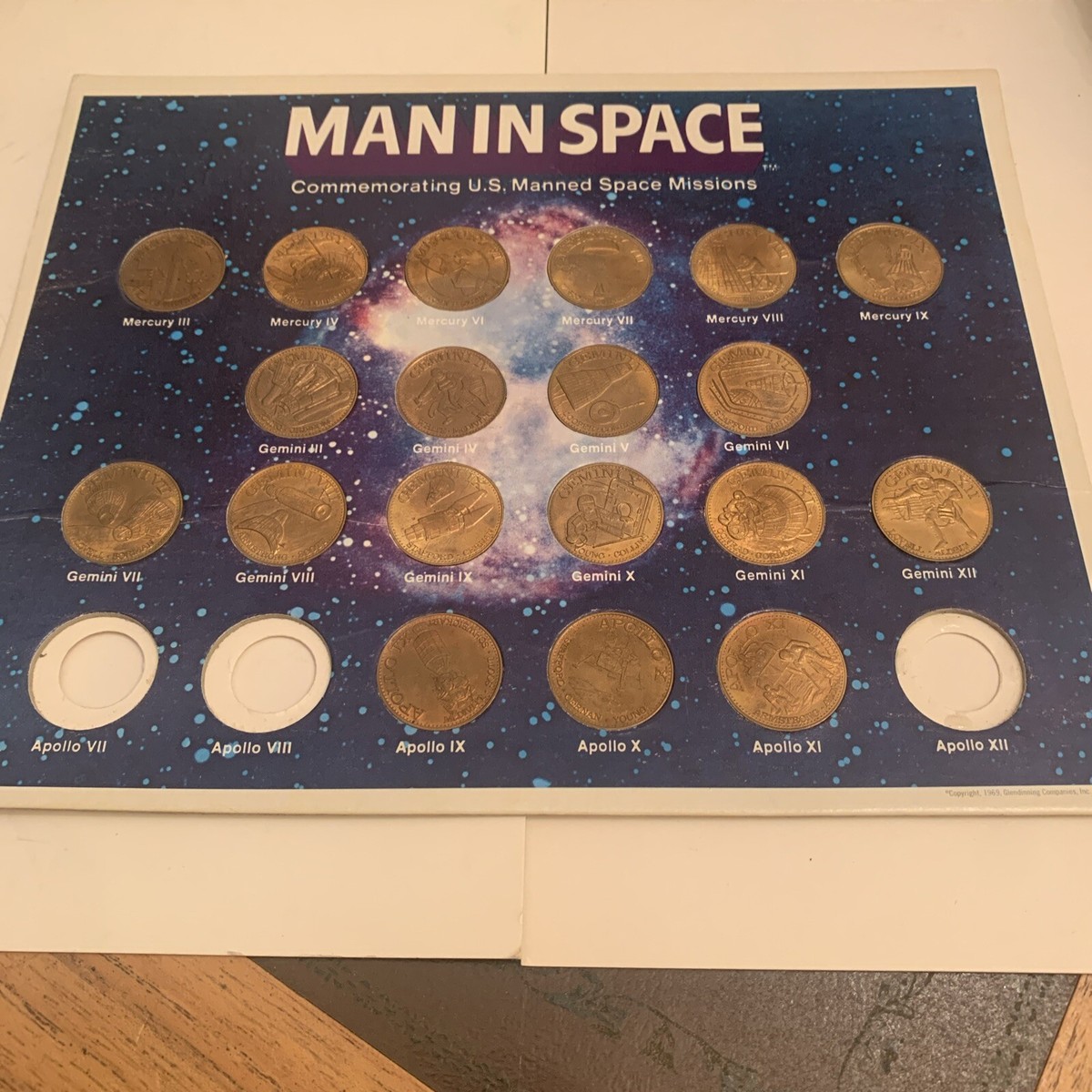 1969 Man In Space coin set INCOMPLETE Bronze Coins | eBay