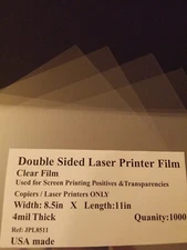 Clear Stencil Laser Printer Transparencies Qty: 1000 8-1/2x11 film paper