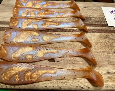 Boogey Man Bait Co. Ling Cod Copper Rockfish 7  Swim Bait Paddle Tail 6pk. UV