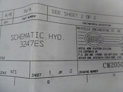 MEC 3247ES Scissor Lift Hydraulic Schematic Electrical Wiring Diagram