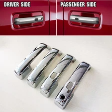 For 2015-2020 Ford F150 Chrome 4 Door Handle Cover OVERLAY  w/ Smart keys F-250
